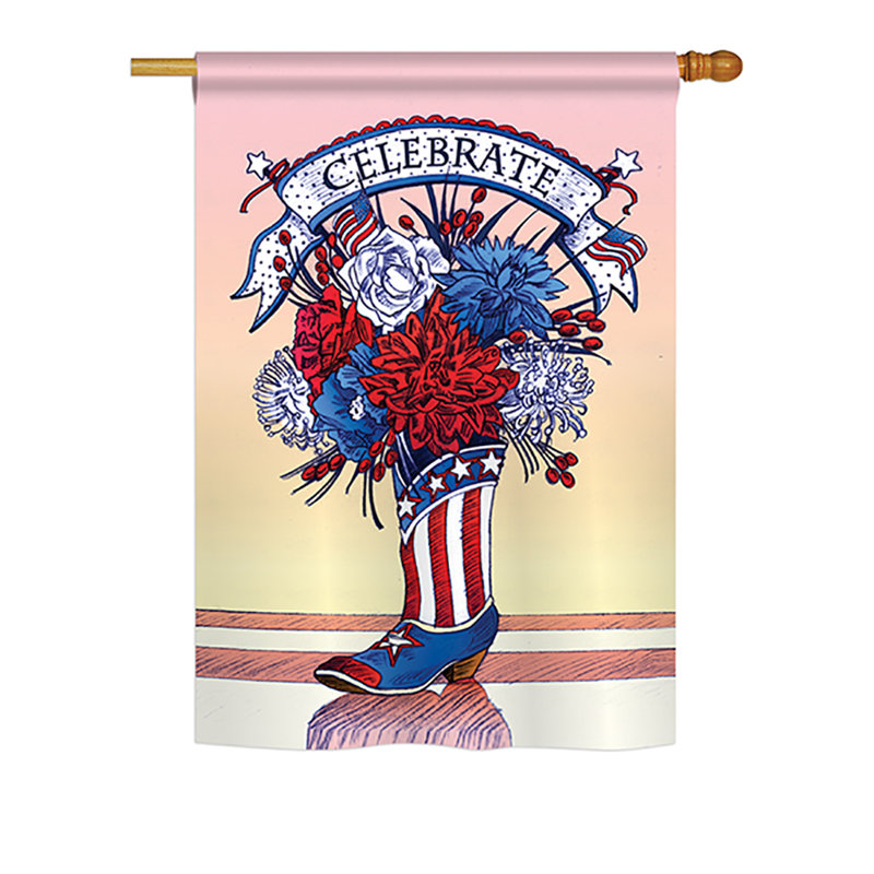 Double Sided Polyester Independence Day, 40" H x 28" W