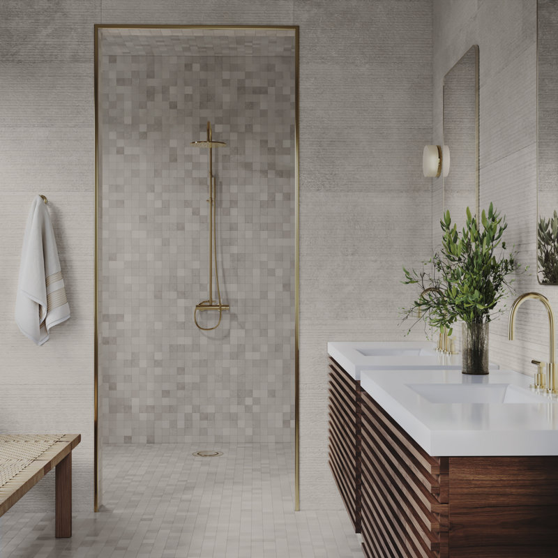Terrace Deco 11.81 In. X 35.43 In. Matte Ceramic Wall Tile (14.52 Sq. Ft. / Case), Pearl Gray