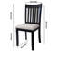 2 chaises de cuisine de style rustique, dossier en bois blanc et coussin en mousse grise, 2 chaises de fabrication solide, avec sièges rembourrés, design minimaliste pour la salle à manger