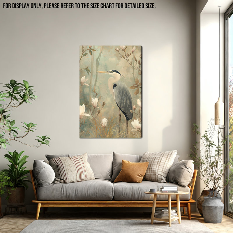 Art mural sur toile GUTTATY, héron blanc, reproductions de photos d'oiseaux côtiers héron gris, faune, peinture animalière, décoration pour salon, bureau de chambre à coucher, 24 po x 36 po