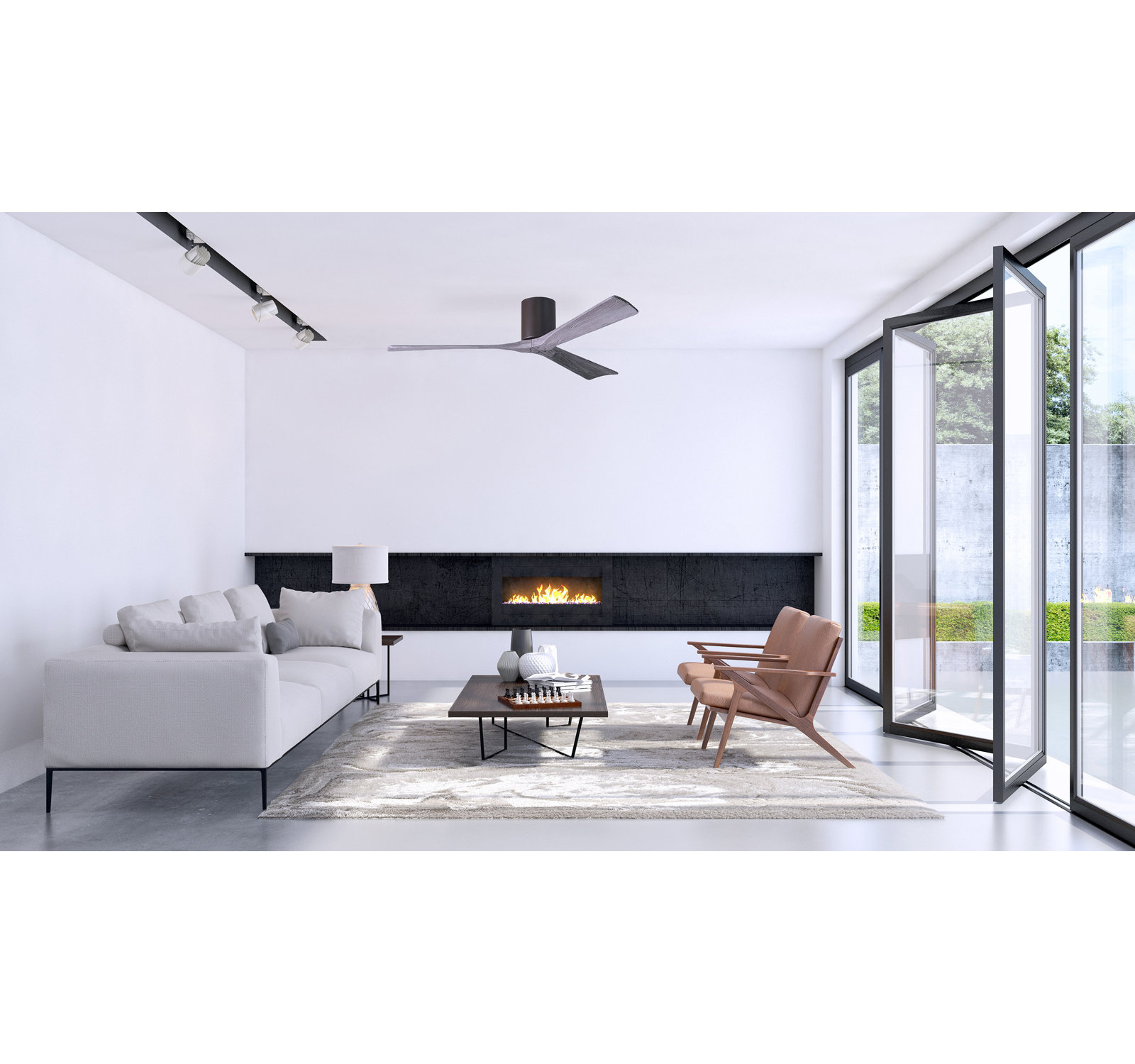 Olivier 3 Blade Ceiling Fan, Textured Bronze, Barn Wood Tone, 60"