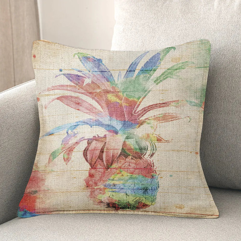Coussin décoratif d'intérieur coloré ananas coloré