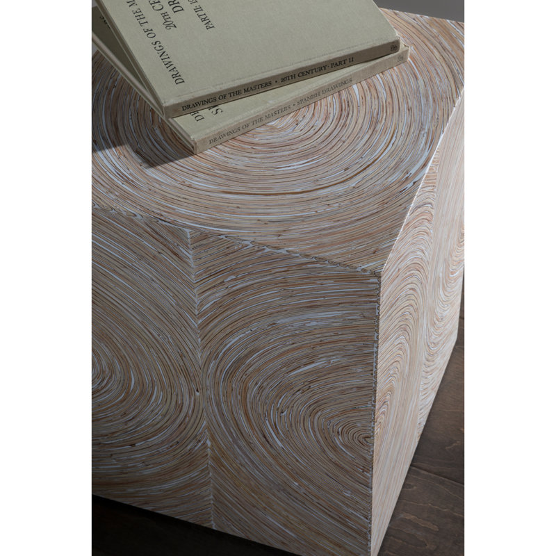 Transitional Natural Wood Square Bunching Table