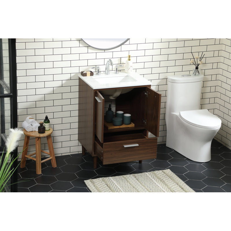 Ensemble de meuble-lavabo simple 24 po Baldwin, Noyer
