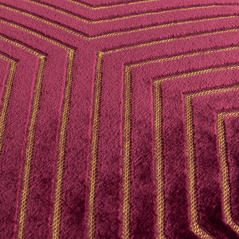 Evoke Geometric Burgundy Square Cushion, Feather