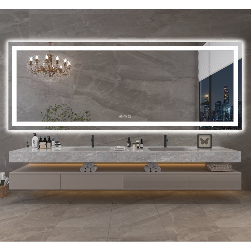 Dokes Frameless LED Vanity Wall Mirror Passed ETL, 84" x 32"