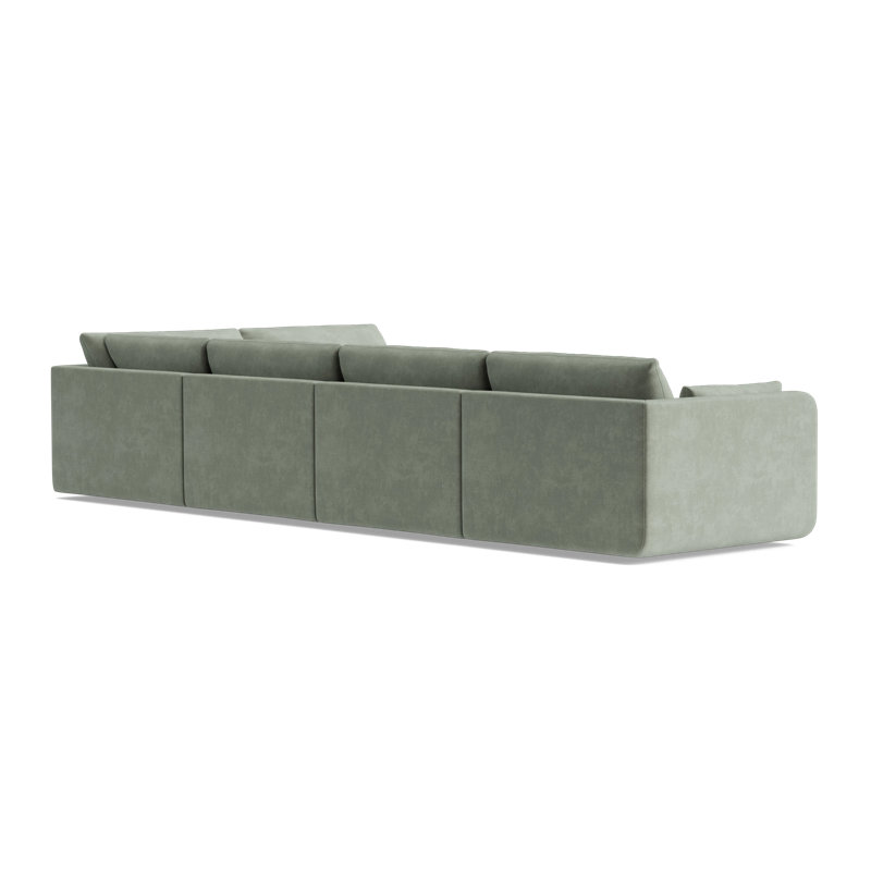 Eva Modular Sectional, Velvet - Sage, Right Hand Facing