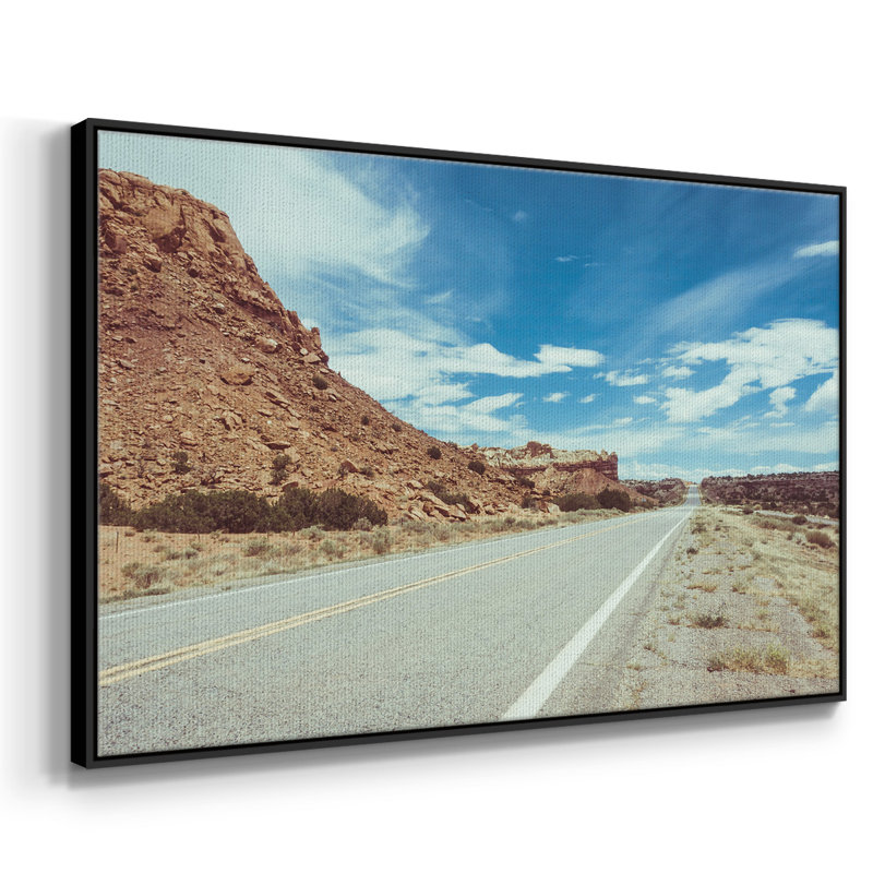 New Mexico Drive II, reproduction d'art sur toile, H 25 po x l 37 po x P 2 po, Noir