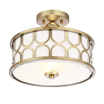 Bayberry 2-Light Ceiling Light in Natural Brass