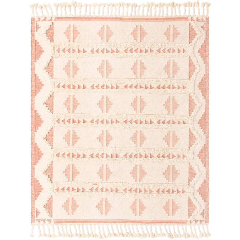 Annunciata Hand Tufted Wool Damask Indoor Rug, Rectangle 8' x 10'