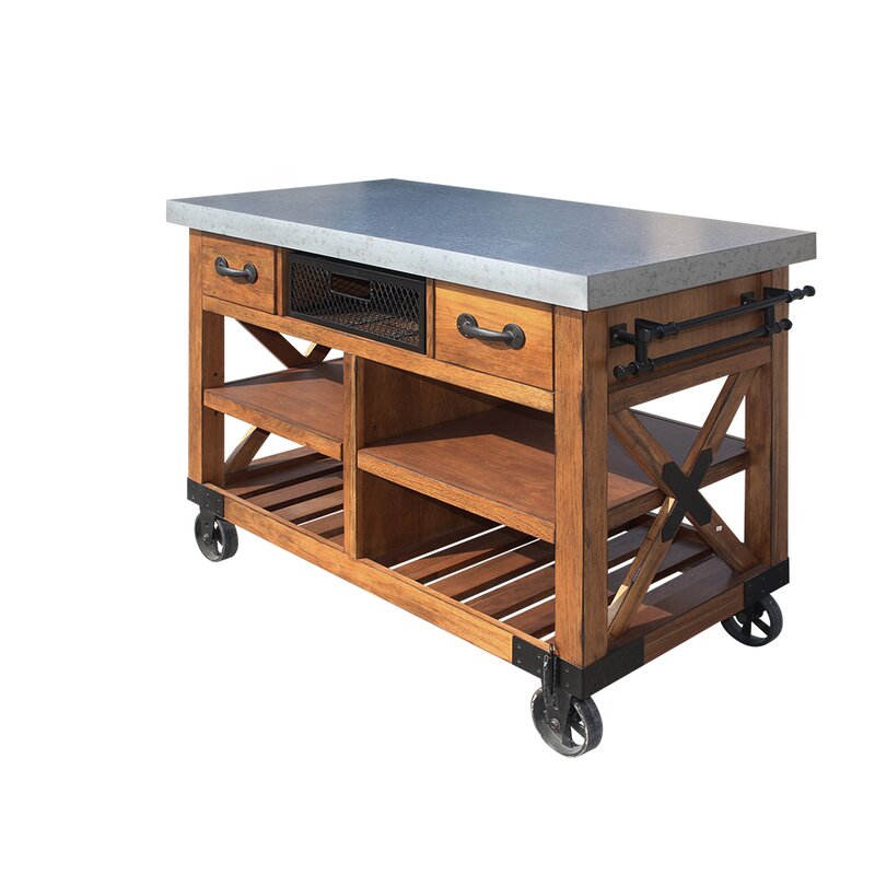 Williston Forge Faiyaz Wood Kitchen Cart & Reviews | Wayfair