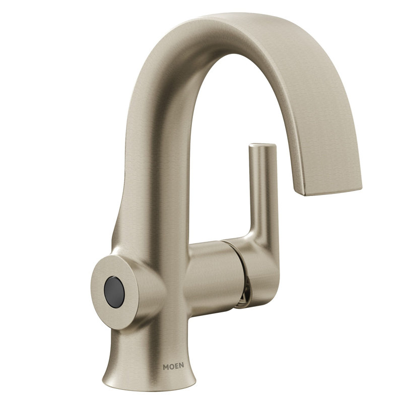 Moen Doux Motionsense Wave Touchless Single Handle Bathroom Sink Faucet with Drain Assembly, Brushed Nickel