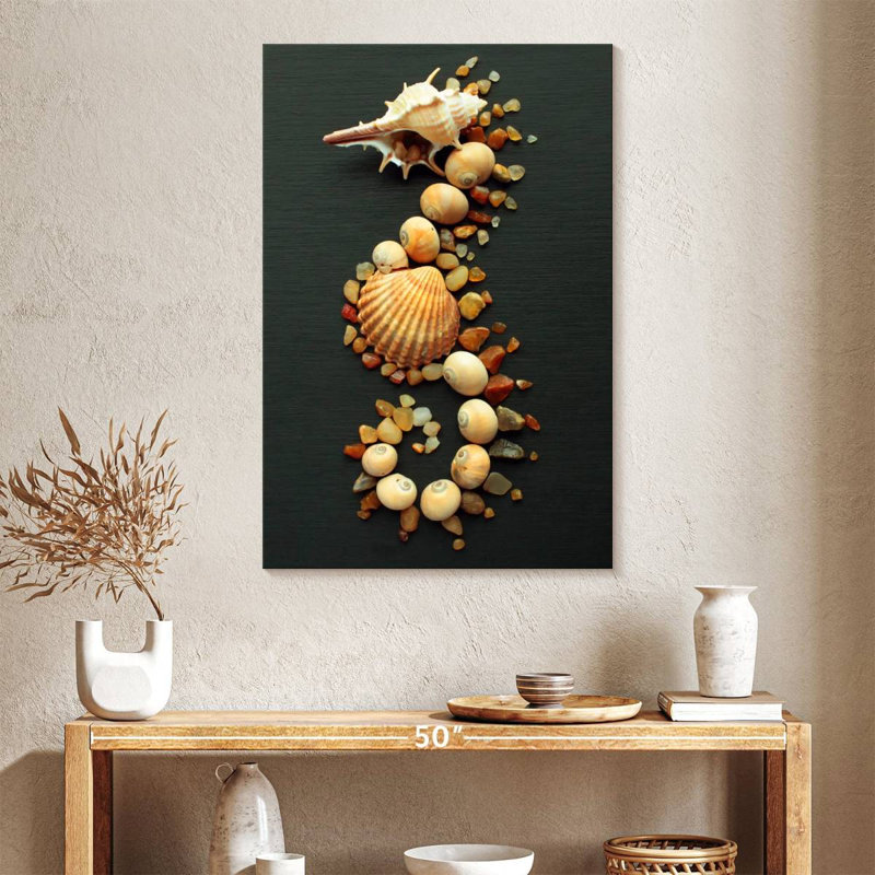 Seashell seahorse Aletra, H 39 po x l 26 po