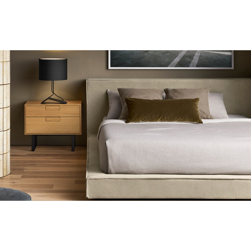 Series 11 2 - Drawer Nightstand, Silver/White Oak