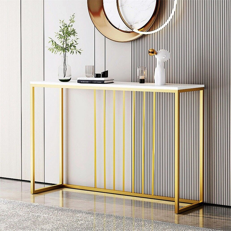 Marble Top Console Table, White, 78.5cm H x 100cm W x 30cm D