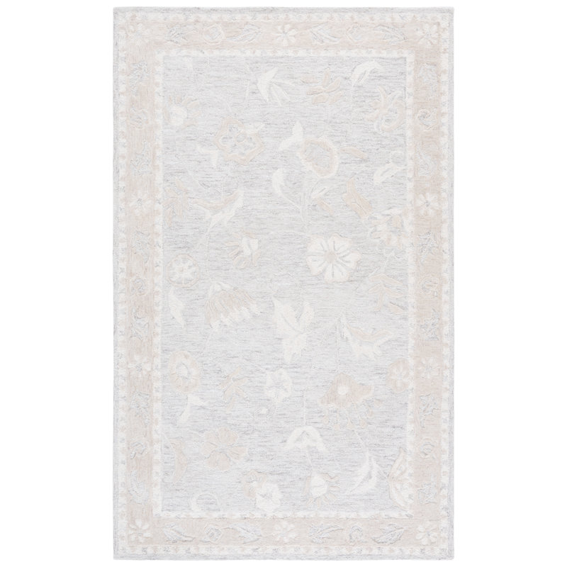 Metro 201 Hand Tufted 50% Wool; 30% Pet; 20% Cotton Floral Rug, Rectangle 4' x 6'
