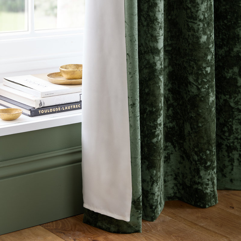 Crushed Velvet Eyelet Sheer Curtains, Natural, 66 x 72 Inch
