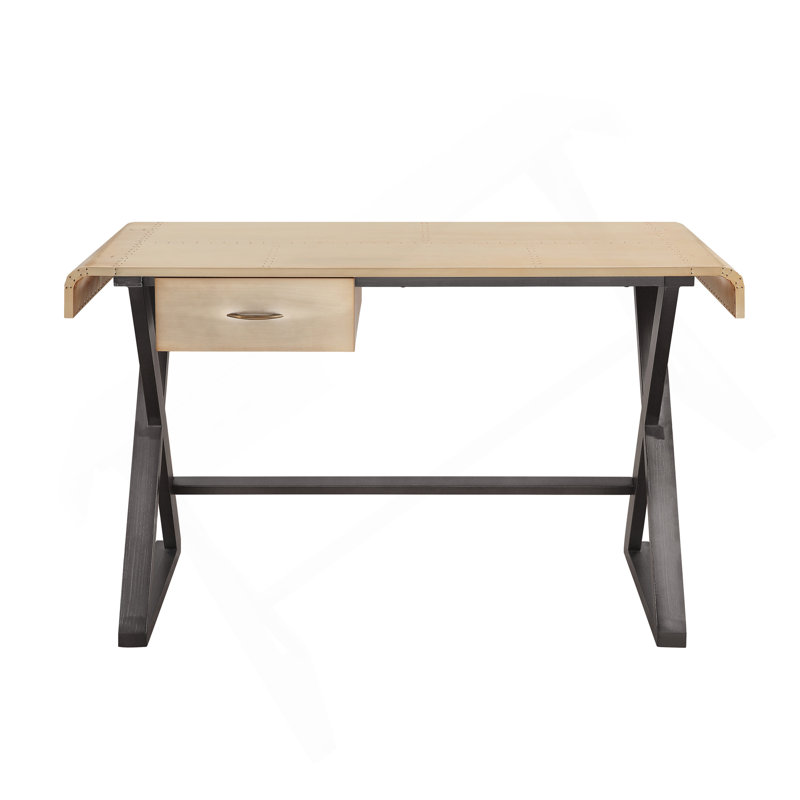 Danton Gold Aluminum Rectangular Writing Desk