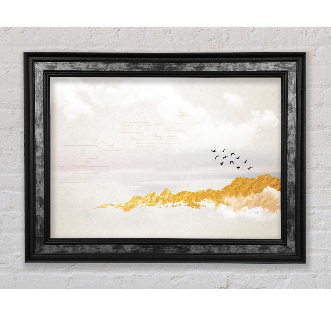 Orange Coast And Birds - Einzelne Bilderrahmen Kunstdrucke