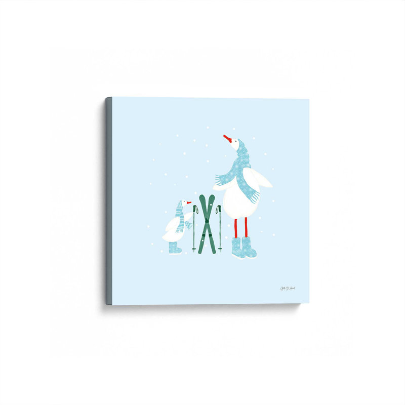 «Ducks in the Snow IV» par Yvette St. Amant, reproduction d'art sur toile, H 20 po x l 20 po, Toile tendue, Ne s’applique pas