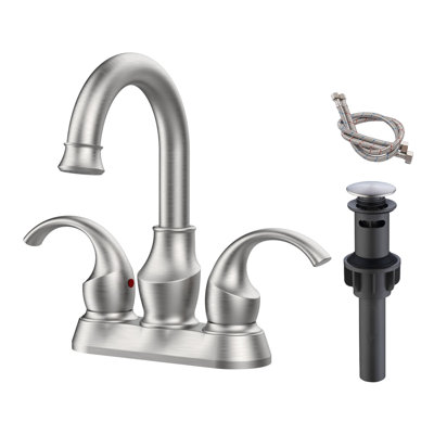 Centerset 2-handle Bathroom Faucet with Drain Assembly
