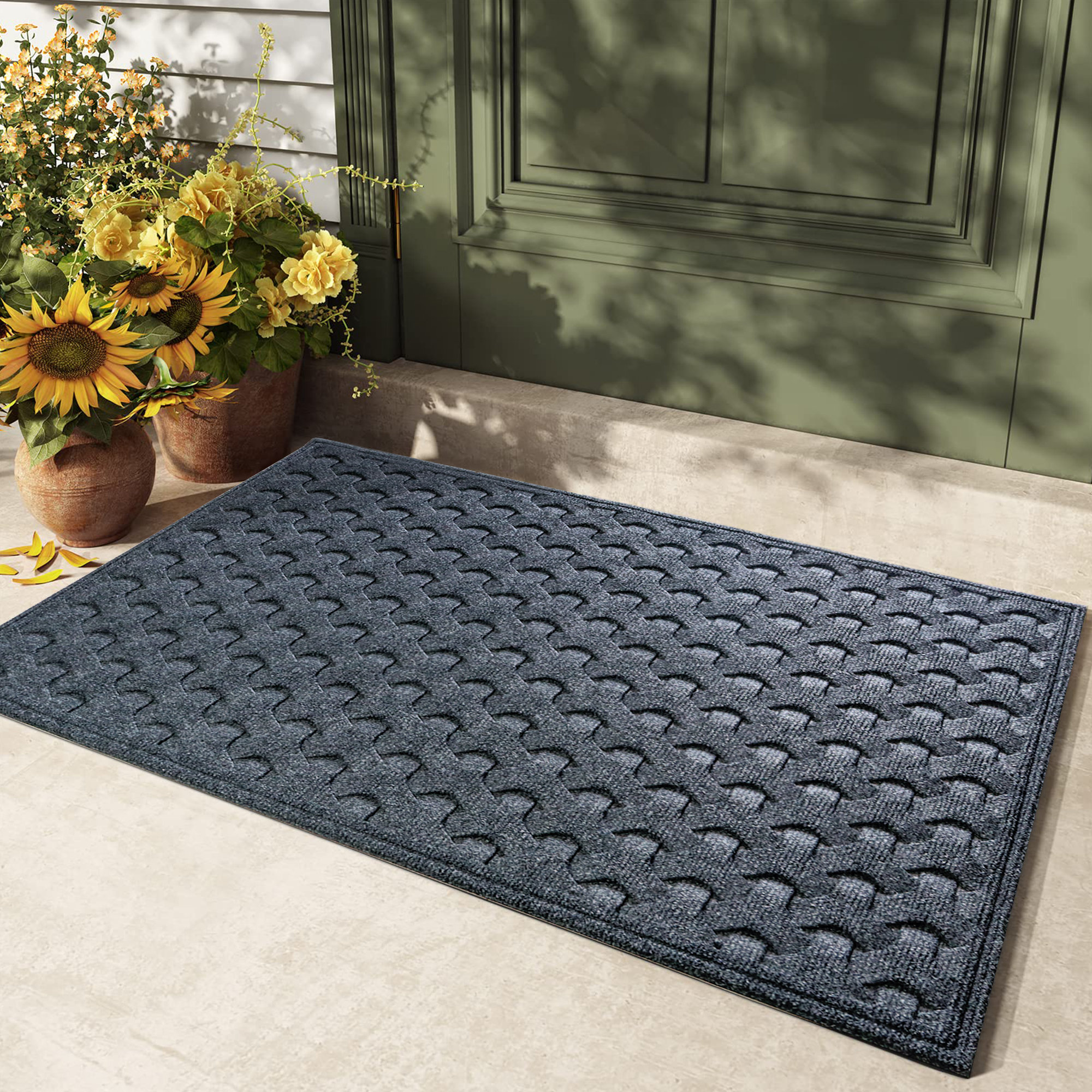 Non-Slip Geometric Outdoor Doormat