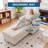 39'' Width Corduroy  Accent Chair with Ottoman, Lounge Chair With Armrests and Throw Pillows-813563659