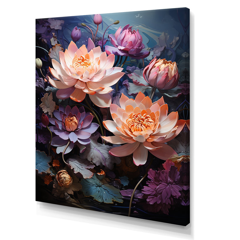 Sacred Lotus Dreams IV - reproduction sur toile, H 32 po x l 24 po x P 1 po, Toile tendue
