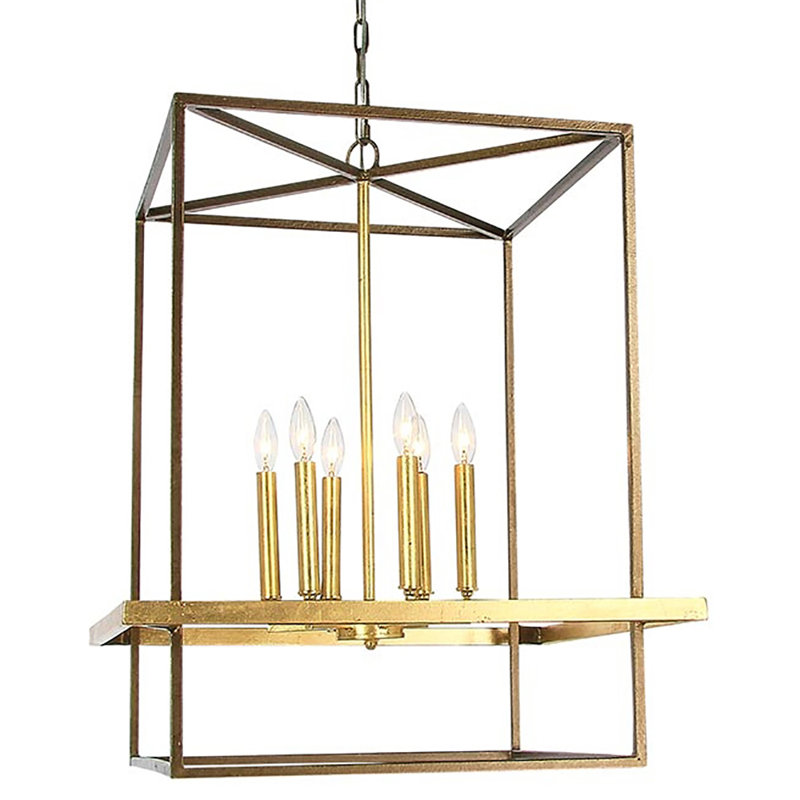 Kayce 6 - Light Lantern Rectangle Chandelier