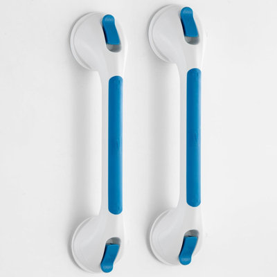 Shower Grab Bar Glow In The Dark, 2 Pack 16.8 In Grab Bars For Bathtubs And Showers, Shower Handle Shower Rail For Seniors And Elderly,Bathroom Safety Grip Removable No Drilling Waterproof Black