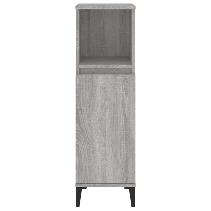 Kryslynn Linen Cabinet, Grey Sonoma/Black