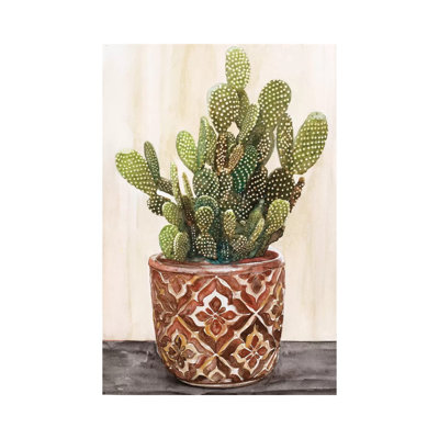 Potted Cactus II - Painting on Canvas