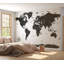 Papier peint carte du monde - carte en noir et blanc-1024570863