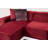 Elegant Corner Sofa, Burgundy Color, 67.0 x 118.1 x 29.9 inches | Beech Wood & Chipboard Frame, 100% Polyester Fabric | Includes 4 Pillows (19.7 x 19.7 inches) | Soft Foam & Spring Cushioning for Ultimate Comfort-1722974350