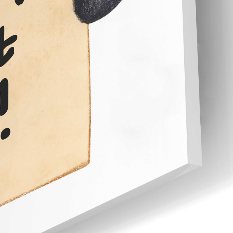 «Black Lab» tenant une affiche sur plastique / acrylique, H 16 po x l 12 po x P 0,13 po