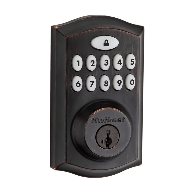 SmartCode Single Cylinder Electronic Deadbolt featuring Smartkey, Venetian Bronze