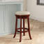 Tabouret de bar 30 po avec siège couleur cerise et tissu beige, pivotant confortable, fabrication en bois franc, convient aux tabourets de cuisine, finition cerisier, bois franc,-586920564