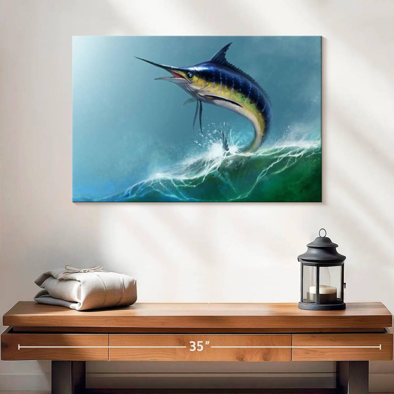 Brampt Leaping Marlin, 16'' H x 24'' W