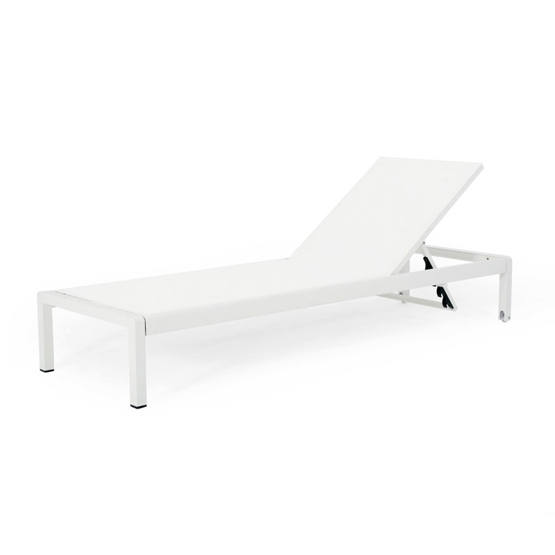 Chaise longue inclinable simple Caggiano, 1, Blanc