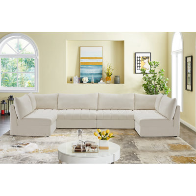 Haryson Velvet U-Shaped Sectional Reversible