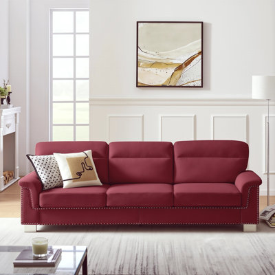 82" Modern Compressed Snowfleece Fabric 3-Seater Sofa