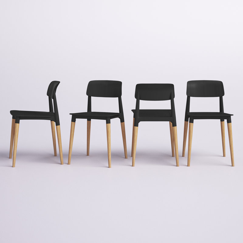Chaise empilable Adalyn, Noir