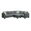 Canapé modulaire en L de 112 po x 87 po Living, canapé modulaire à 7 places et 3 coussins-1363521848