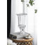 15” Clear Glass Pedestal Vase with Ornate Design, Crystal-Inspired Home Accent for Mantel, Tabletop, or Centerpiece Display-795583807