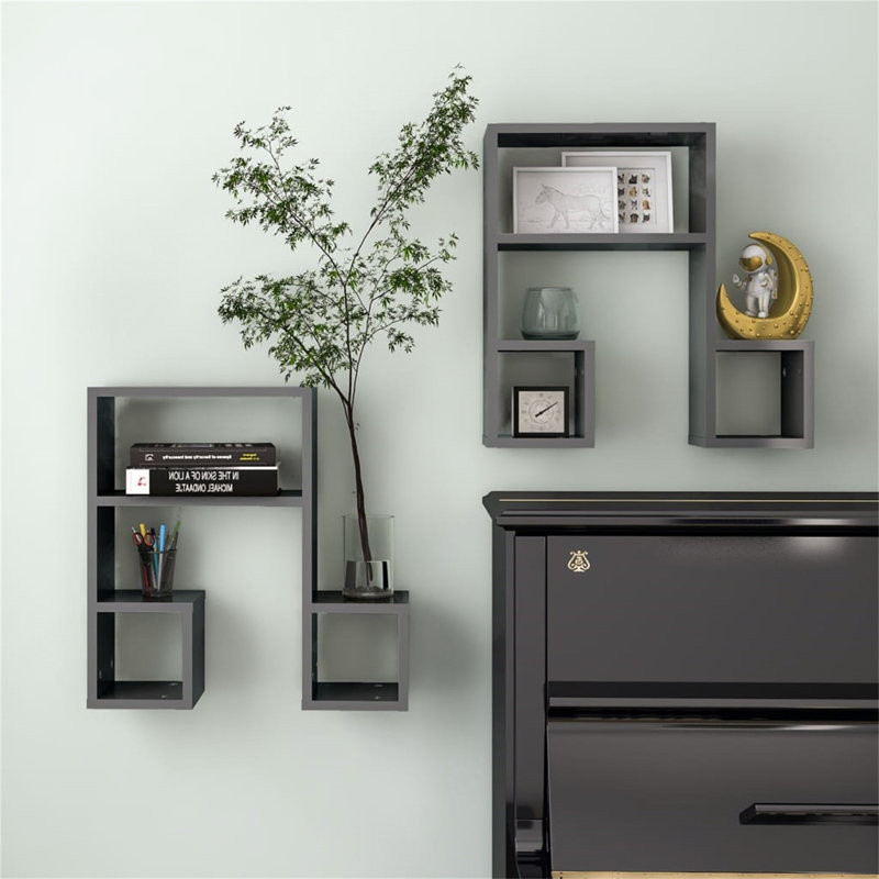 Laiza 6 Piece Accent Shelf, Dark Grey