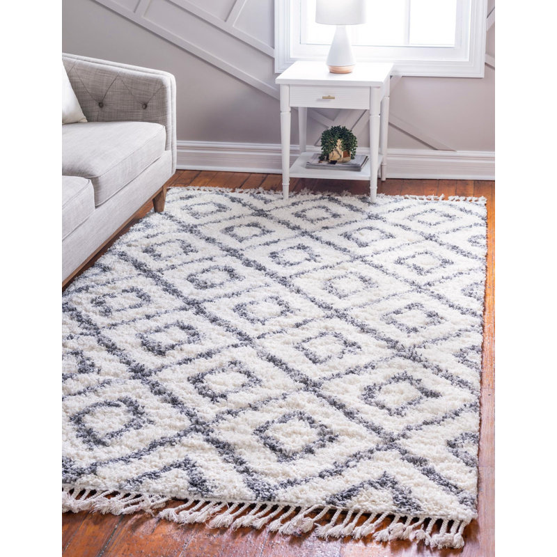 Palacios Geometric Shag Area Rug, Rectangle 152 x 244cm
