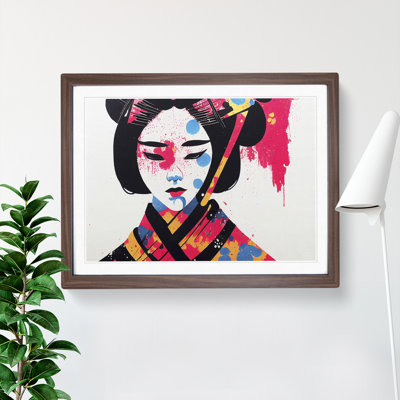 A Splashed Geisha Vol.3 Abstract 1 Piece Single Picture Frame Wall Art
