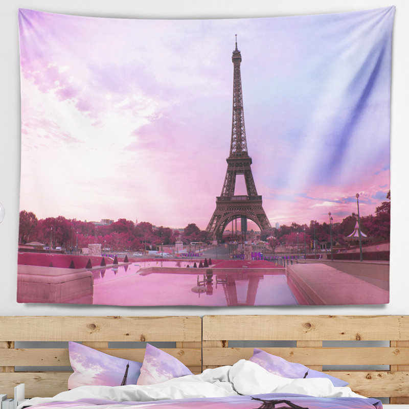 Tapisserie Schafer Landscape Paris Eiffel Tower, H 32 po x l 39 po