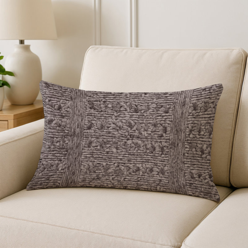 Coussin décoratif intérieur et extérieur Modern, Taupe / brun / géométrique beige, Rectangle H 25 po x l 18 po