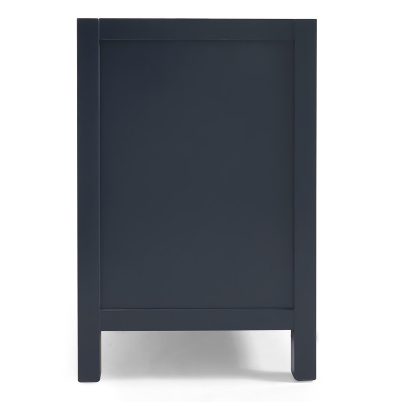 Cambridge 54'' W Single Bathroom Vanity Base, Satin Brass, Midnight Blue